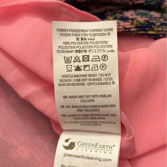 Boden Floral Plisse Long Sleeve Mini Dress, size 6 - Picture 6 of 6